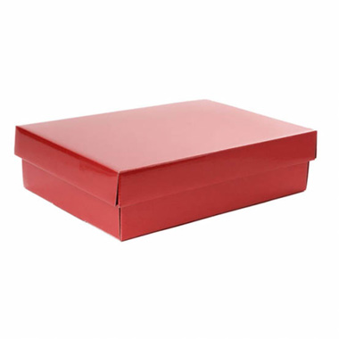Hamper Boxes - Gourmet Box Rectangle Small Red (33x23x9cmH)