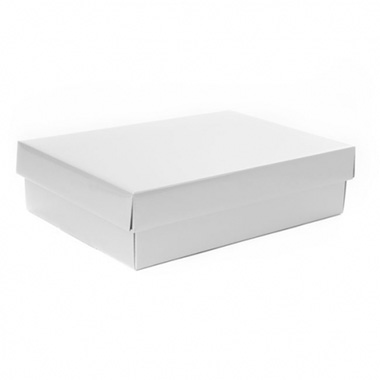 Hamper Boxes - Gourmet Box Rectangle Small White (33x23x9cmH)