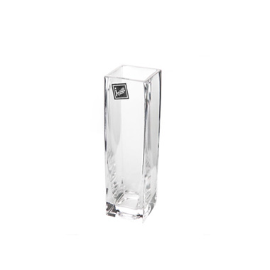 Glass Bud Vases - Square Glass Bud Vase Clear (4cmDx15cm)