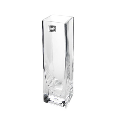 Glass Bud Vases - Square Glass Bud Vase Clear (5cmDx20cmH)