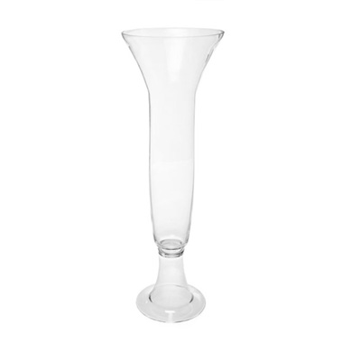 Decorative Glass Vases - Glass Trumpet Vase Submarine Tall Clear (20.5Dx62cmH)