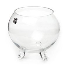 Fish Bowl Vases - Glass Fish Bowl with foot Clear (10.8TDx14.5Dx13cmH)