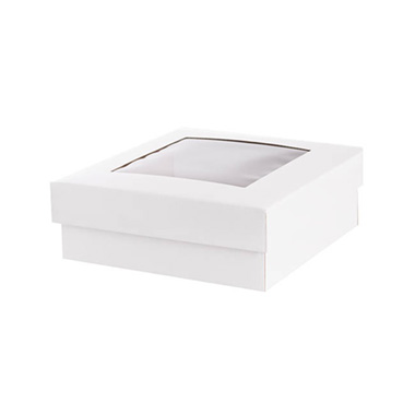Hamper Boxes - Gourmet Grazing Gift Box Window Sq White (24x24x9cmH)