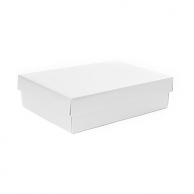 Hamper Boxes - Gourmet Box Rectangle Mini White (25x15x5.5cmH)