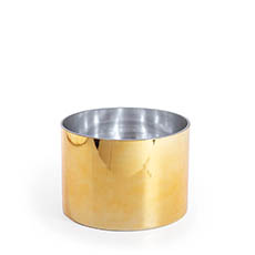 Glass Cylinder Vases - Glass Cylinder Glass Vase Gold (17Dx12cmH)