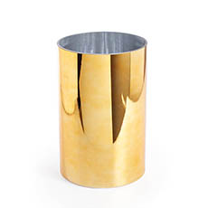 Glass Cylinder Vases - Glass Cylinder Glass Vase Gold (17Dx26.5cmH)