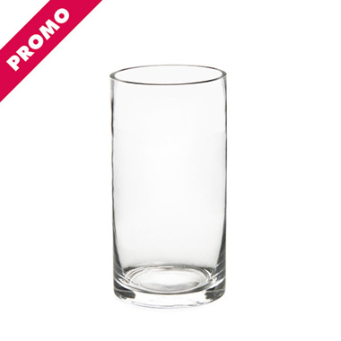 Glass Cylinder Vases - Glass Cylinder Vase Clear (12Dx15cmH) Promo