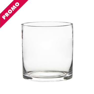 Glass Cylinder Vases - Glass Cylinder Vase Clear (15Dx15cmH) Promo