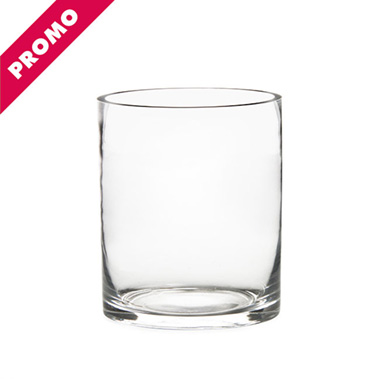 Glass Cylinder Vases - Glass Cylinder Vase Clear (15Dx18cmH) Promo