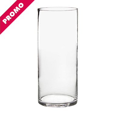 Glass Cylinder Vase Clear (15Dx30cmH) Promo