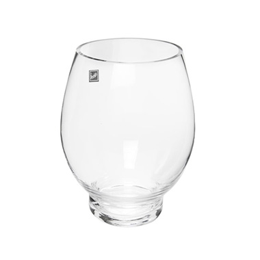 Glass Hurricane Vase Lotus Clear (13x24cmH)