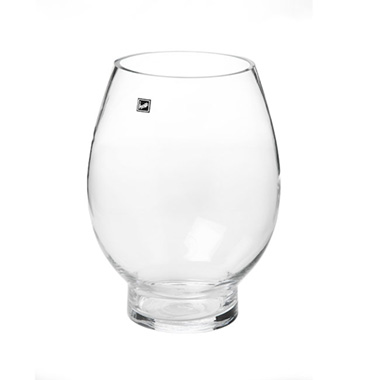 Glass Hurricane Vase Lotus Clear (16x30cmH)