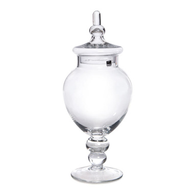 Glass Candy Jar Classic with Lid Clear (14Dx39cmH)