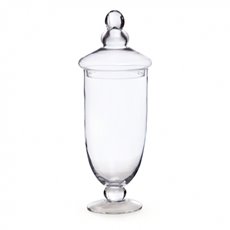 Candy Apothecary Jars - Glass Candy Jar Classic Chalice with Lid Clear (12Dx38cmH)