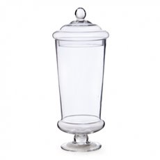 Candy Apothecary Jars - Glass Candy Jar Conical with Lid Clear (15Dx40cmH)