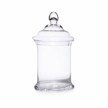  - Glass Candy Jar Cylinder with Lid Clear (16.5Dx32cmH)