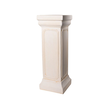  - Fibreglass Pedestal Classic Smooth Ivory (26x26x74cmH)