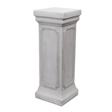 Fibreglass Pedestals - Fibreglass Pedestal Antique White Grey (35x35x94cmH)