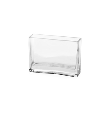 Glass Square Vases - Glass Rectangle Vase Clear (5x15x10cmH)