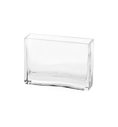 Glass Square Vases - Glass Rectangle Vase Clear (5x15x15cmH)
