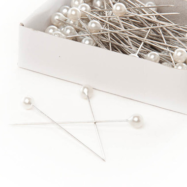 Pearl Pins Round Head Bulk 144 Pack White (5mmx50mmH)