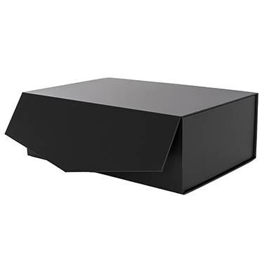Magnetic Boxes - Regency Hamper Box Magnetic V-Flap Large Black (38x26x13cmH)