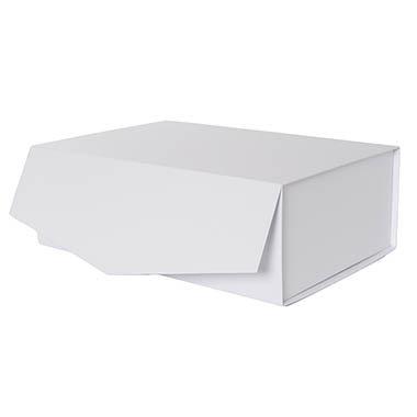 Magnetic Boxes - Regency Hamper Box Magnetic V-Flap Large White (38x26x13cmH)