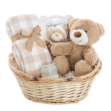 Baby Hampers - Teddy Bear Louie Gift Baby Hamper Brown