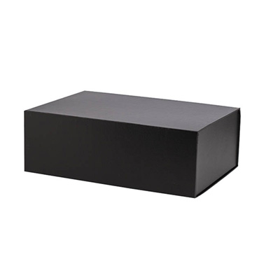 Hamper Boxes - Gourmet Gift Box Magnetic Flap Large Black (38x26x13cmH)