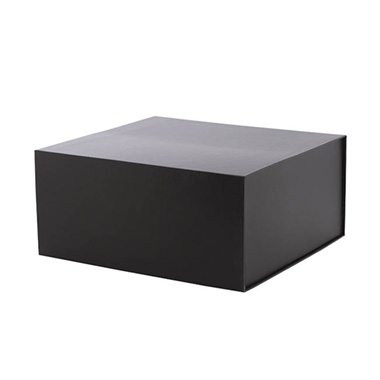 Hamper Boxes - Gourmet Gift Box Magnetic Flap Square Black (33x30x15cmH)