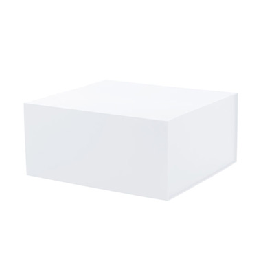 Hamper Boxes - Gourmet Gift Box Magnetic Flap Square White (33x30x15cmH)
