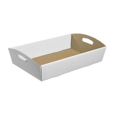 Cardboard Hamper Tray - Hamper Tray Flat Pack Medium White (34x22x7cmH)