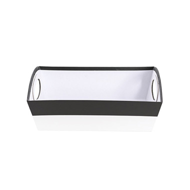 Hamper Tray Rigid Medium Black on White (29x20x10cmH)
