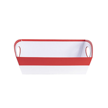 Hamper Tray Rigid Medium Red on White (29x20x10cmH)