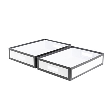 Rigid Hamper Tray Small Silhouette White Set 2 (33x23x9cmH)