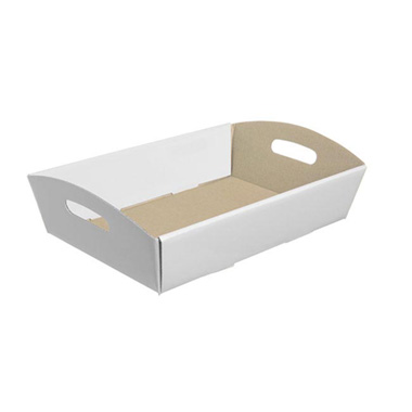 Hamper Tray Flat Pack Small White (30x19x6cmH)
