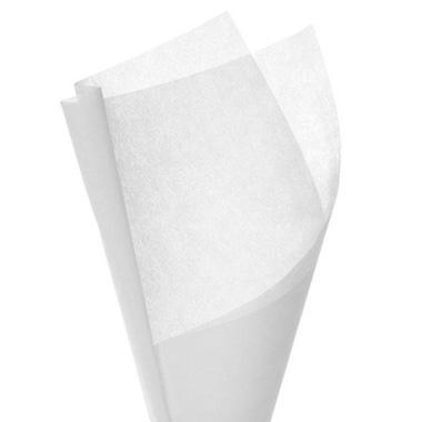 Nonwoven Flower Wrapping Paper - Nonwoven Wrap Sheets NOVA White (50x70cm) Pack 50