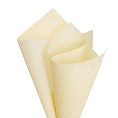 Nonwoven Flower Wrapping Paper - Nonwoven Embossed Wrap Sheets Willow Ivory Pk 50 (50x70cm)
