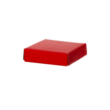 Gift Box With Lid - Posy Lid Mini Gloss Red (14x14x3.5cmH)