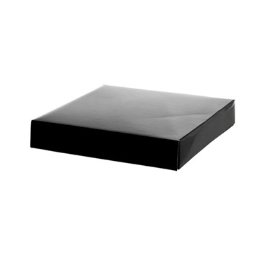Gift Box With Lid - Posy Lid Large Gloss Black (22x22x4cmH)
