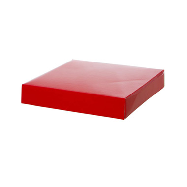 Gift Box With Lid - Posy Lid Large Gloss Red (22x22x4cmH)
