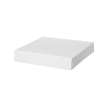 Gift Box With Lid - Posy Lid Large Gloss White (22x22x4cmH)