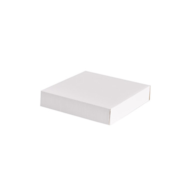 Gift Box With Lid - Posy Lid Medium Gloss White (16.5x16.5x4cmH)