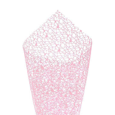 Deco Mesh - Lace Spider Mesh Sheet Baby Pink (50x70cm) Pack 40
