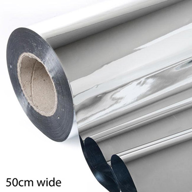 Metallic Cello Wrap - Silver Roll 35 micron (50cmx300m)