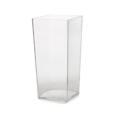 Polyvase Acrylic Square Tank Vase 13x13x25cmH Clear