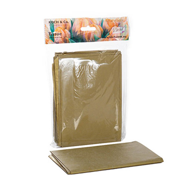 Tissue Paper - Metallic Tissue Paper Mini Packs 24 17gsm Gold (50x73cm)