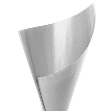 Tissue Paper - Metallic Tissue Paper Packs 100 17gsm Silver (50x73cm)