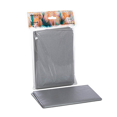 Tissue Paper - Metallic Tissue Paper Mini Packs 24 17gsm Silver (50x73cm)