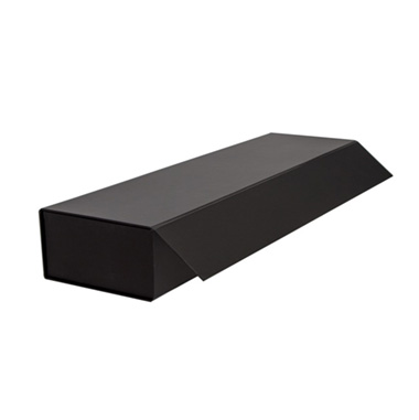 Rose Box Premium - Rose Box Magnetic Lid Flat Pack Dozen Black (75x21x11cmH)